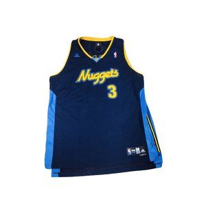 Vintage Adidas Authentic Allen Iverson Denver Nuggets NBA Stitched Jersey 2XL